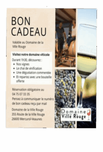 Bon cadeau : visite du Domaine de la Ville Rouge